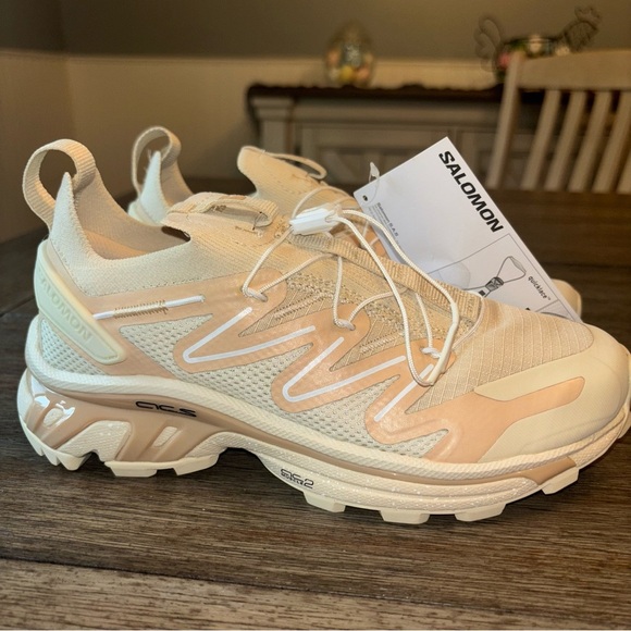 Salomon Shoes - Salomon Beige and White Trail Shoes